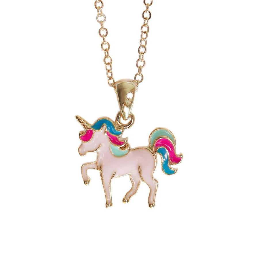 Unicorn Necklace Gold & Pink Multi