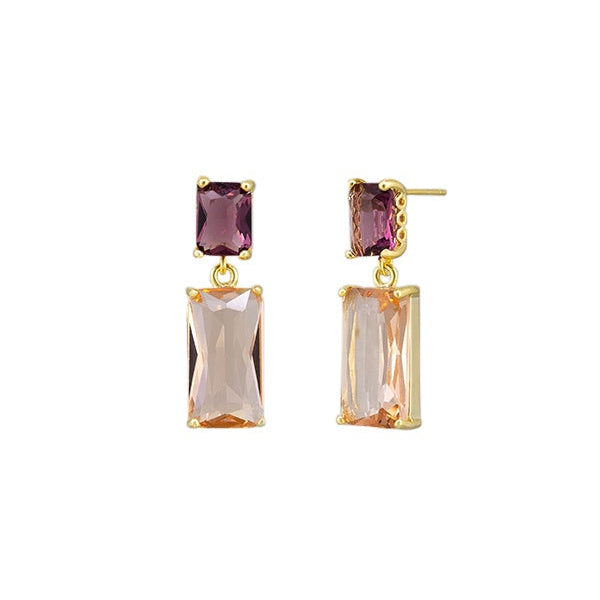 Erica Peach Crystal Earrings