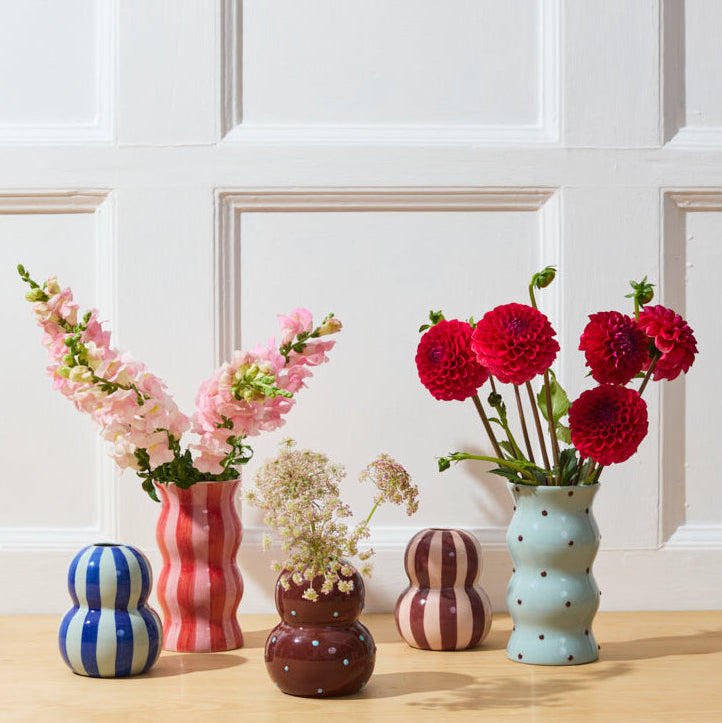 Blue & Brown Palma Dotty Vase