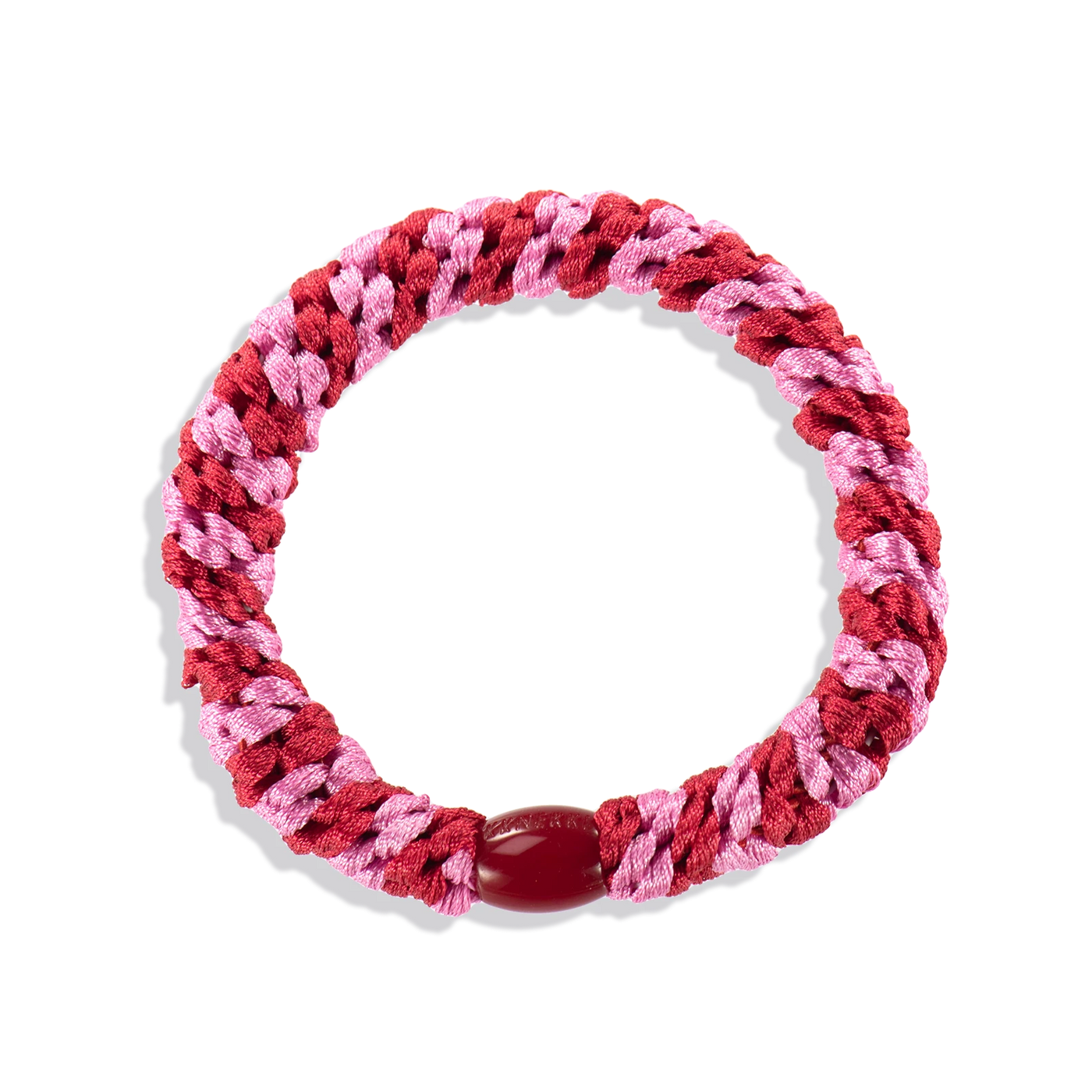 Red-Bubblegum Stripe KKNEKKI Hair Tie