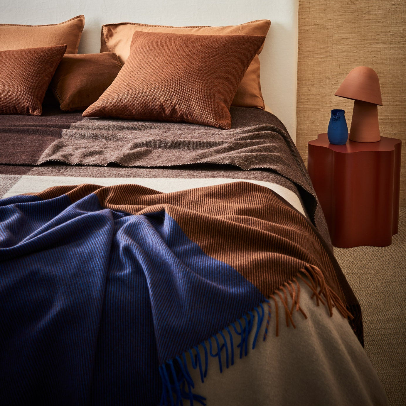 Gem Cobalt Merino Wool Throw