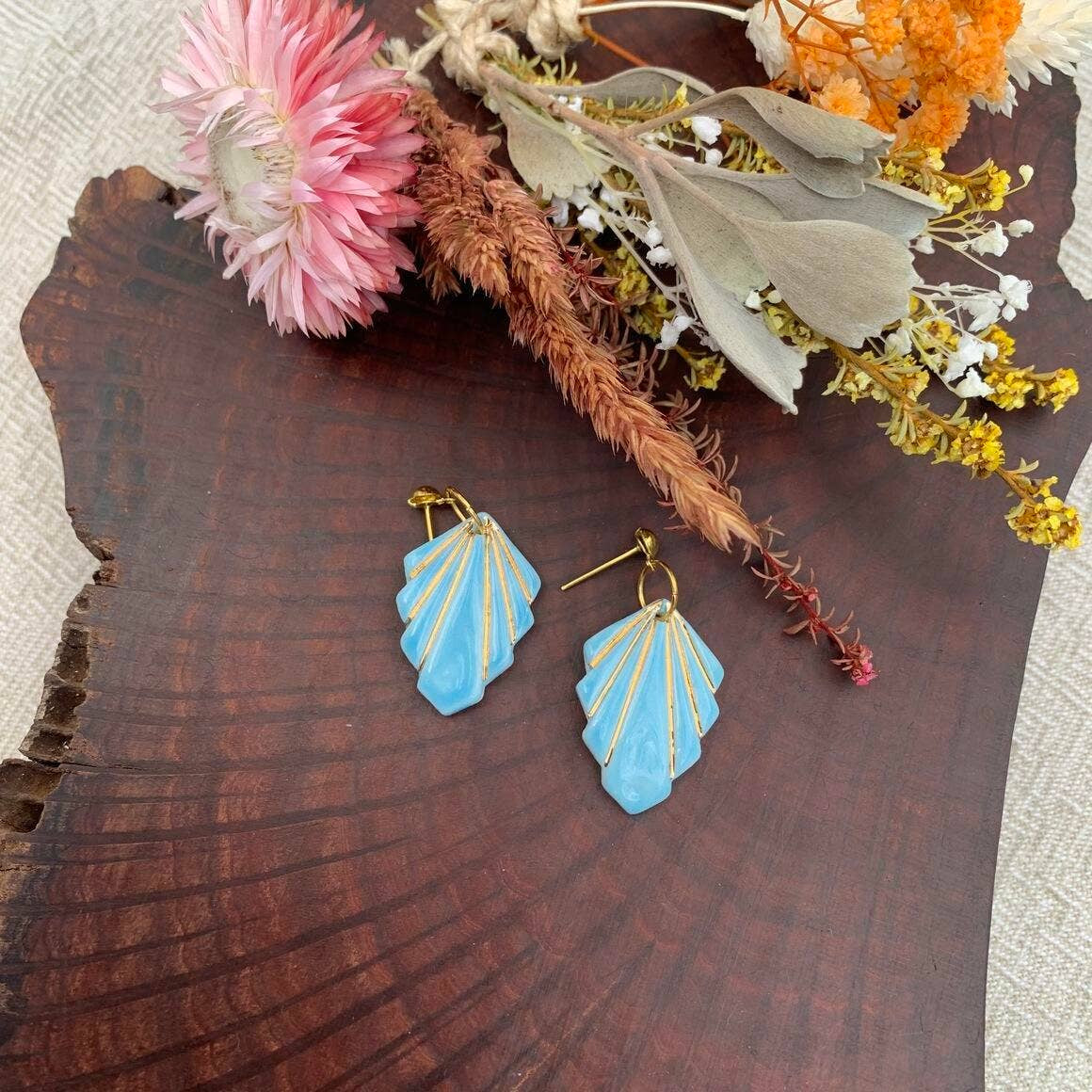 Midori Turquoise Porcelain Earrings