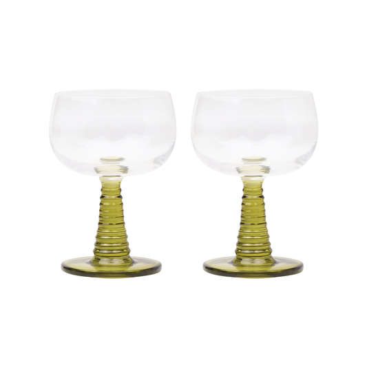 Romy Wine Glasses Olive Set of 2