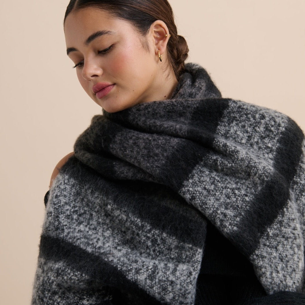 Charcoal Stripe Scarf