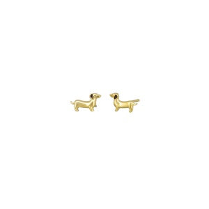 Sausage Dog Gold Earrings