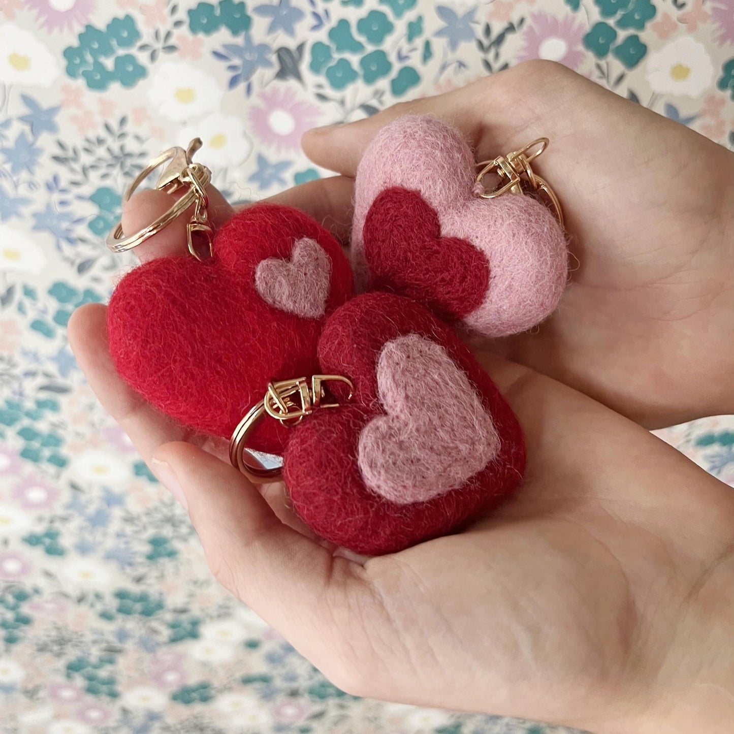 Felt Heart Key Ring