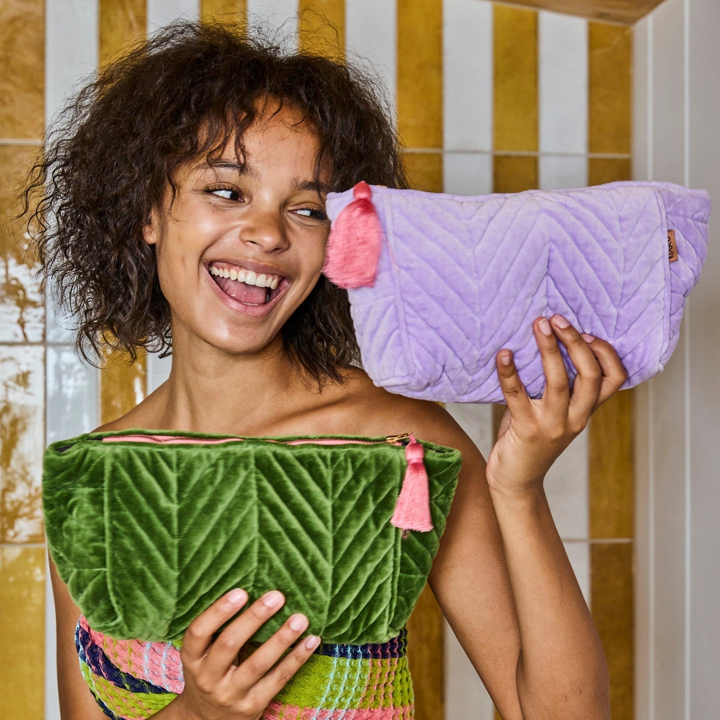 Lilac Velvet Toiletry Bag