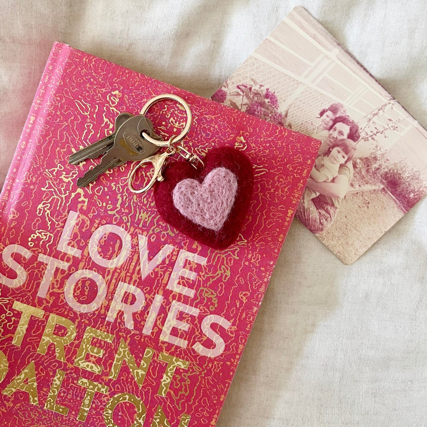 Felt Heart Key Ring