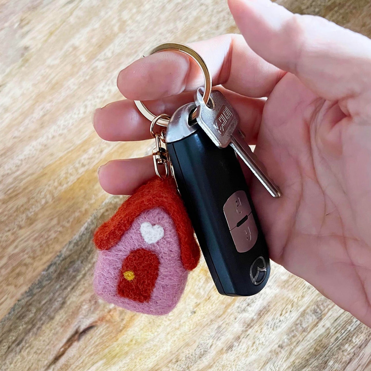 Felt House Key Ring