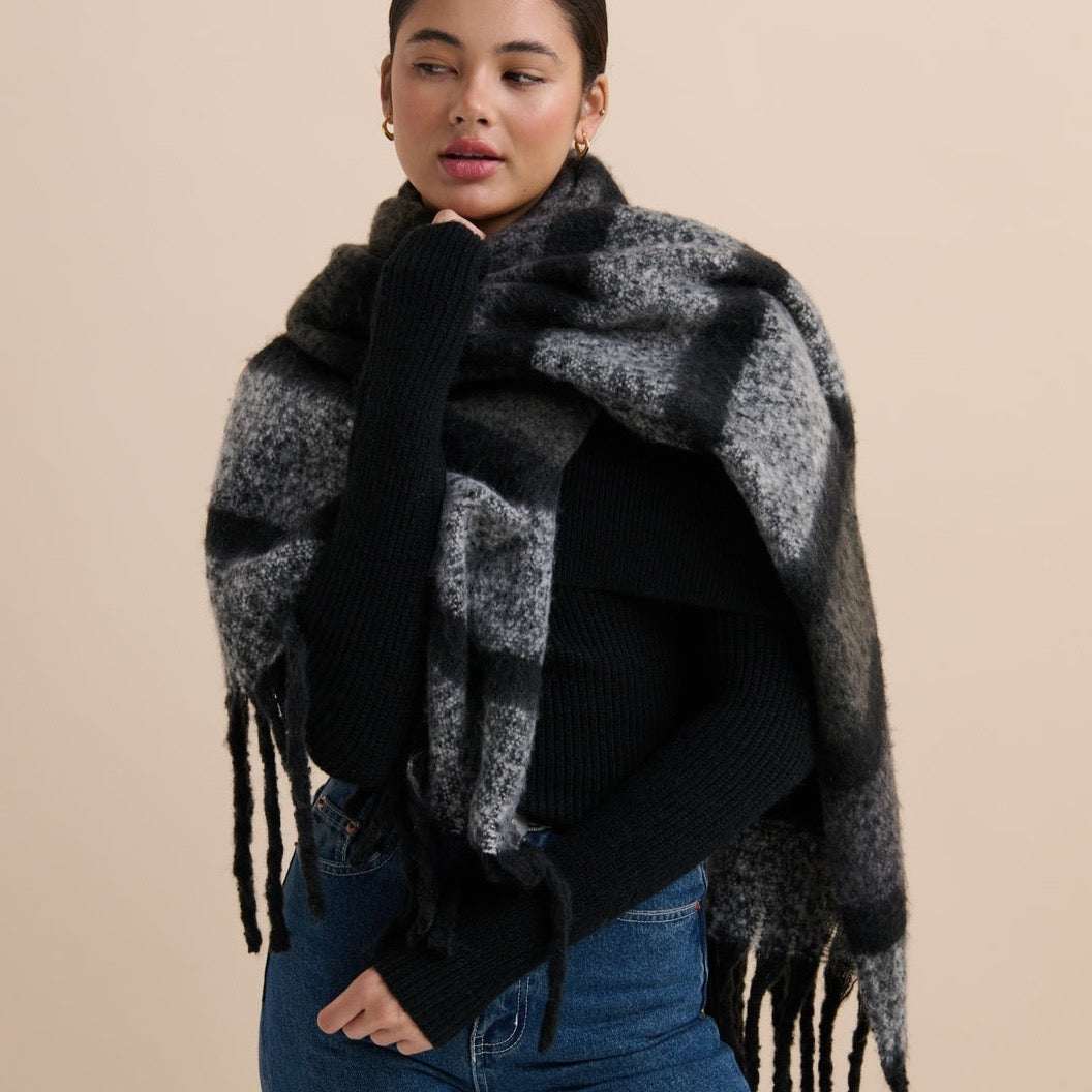 Charcoal Stripe Scarf