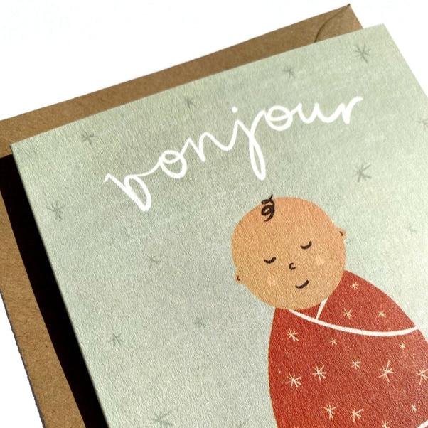 Bonjour Baby Greeting Card
