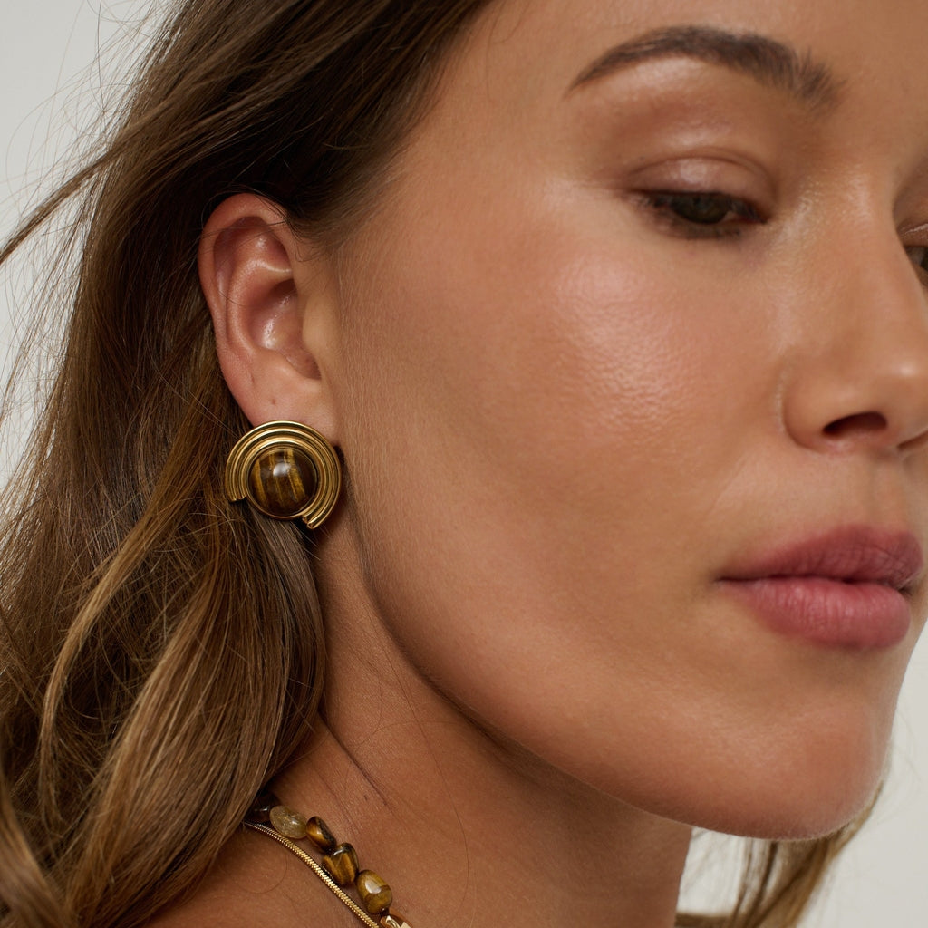 Talia Tiger Eye Earrings