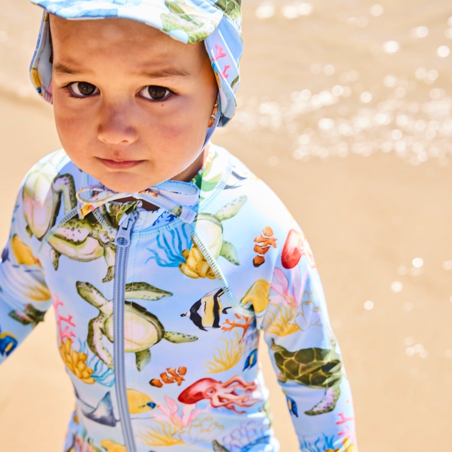 Reef Life Baby Long Sleeve Zip Baby Bathers