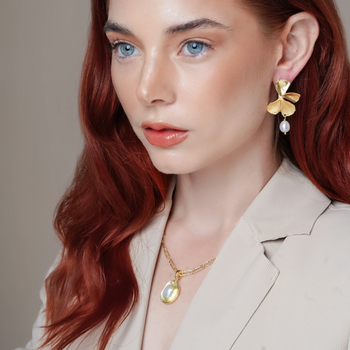 Orchid Pearl Drop Earrings