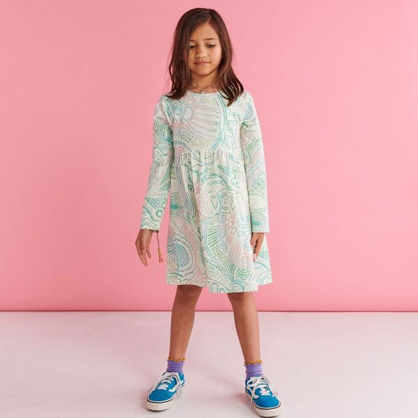 Tjala Tjukurpa Pastel Long Sleeve Everyday Dress