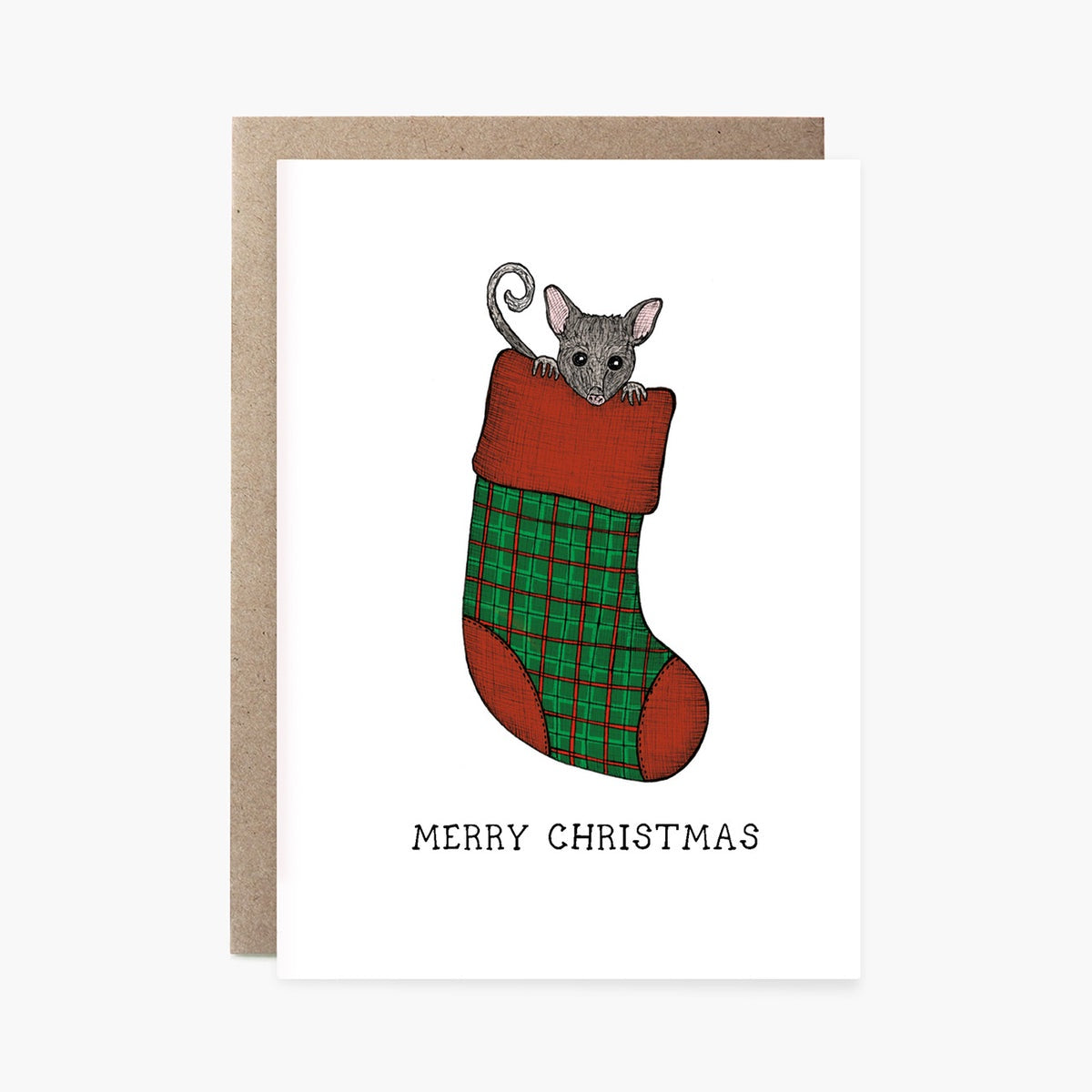 Possum Stocking Greeting Card