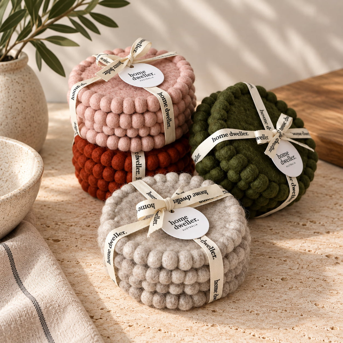 Forest Felt Coaster Set of 4