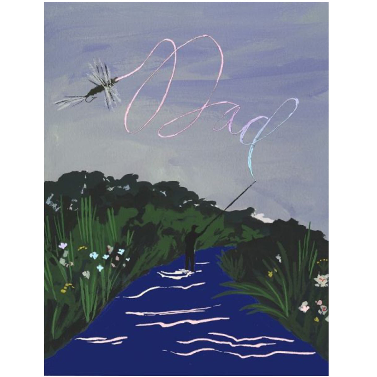 Fly Fishing Dad Greeting Card