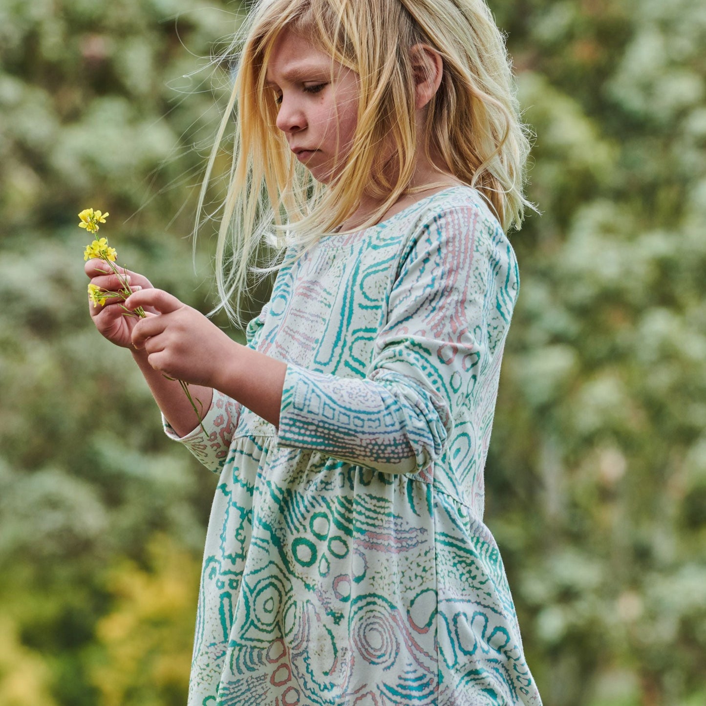 Tjala Tjukurpa Pastel Long Sleeve Everyday Dress