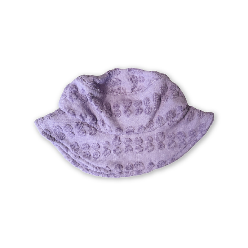Mauve Bubble Terry Towelling Bucket Hat for Grown Ups
