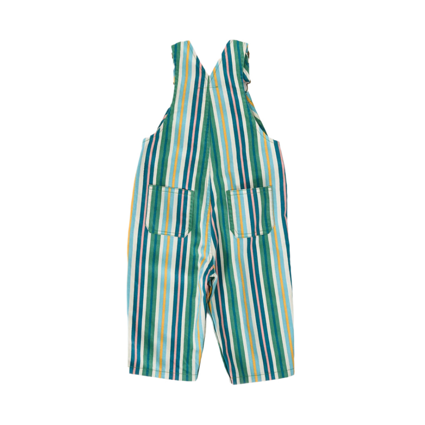Austin Evergreen Stripe Denim Kids Overalls