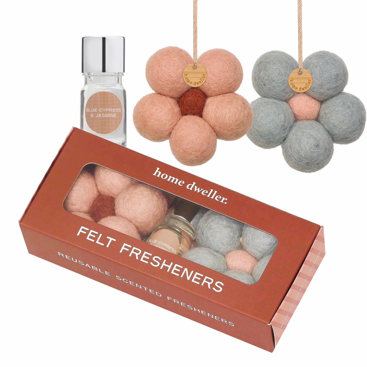 Felt Flower Fresheners - Blue Cypress & Jasmine