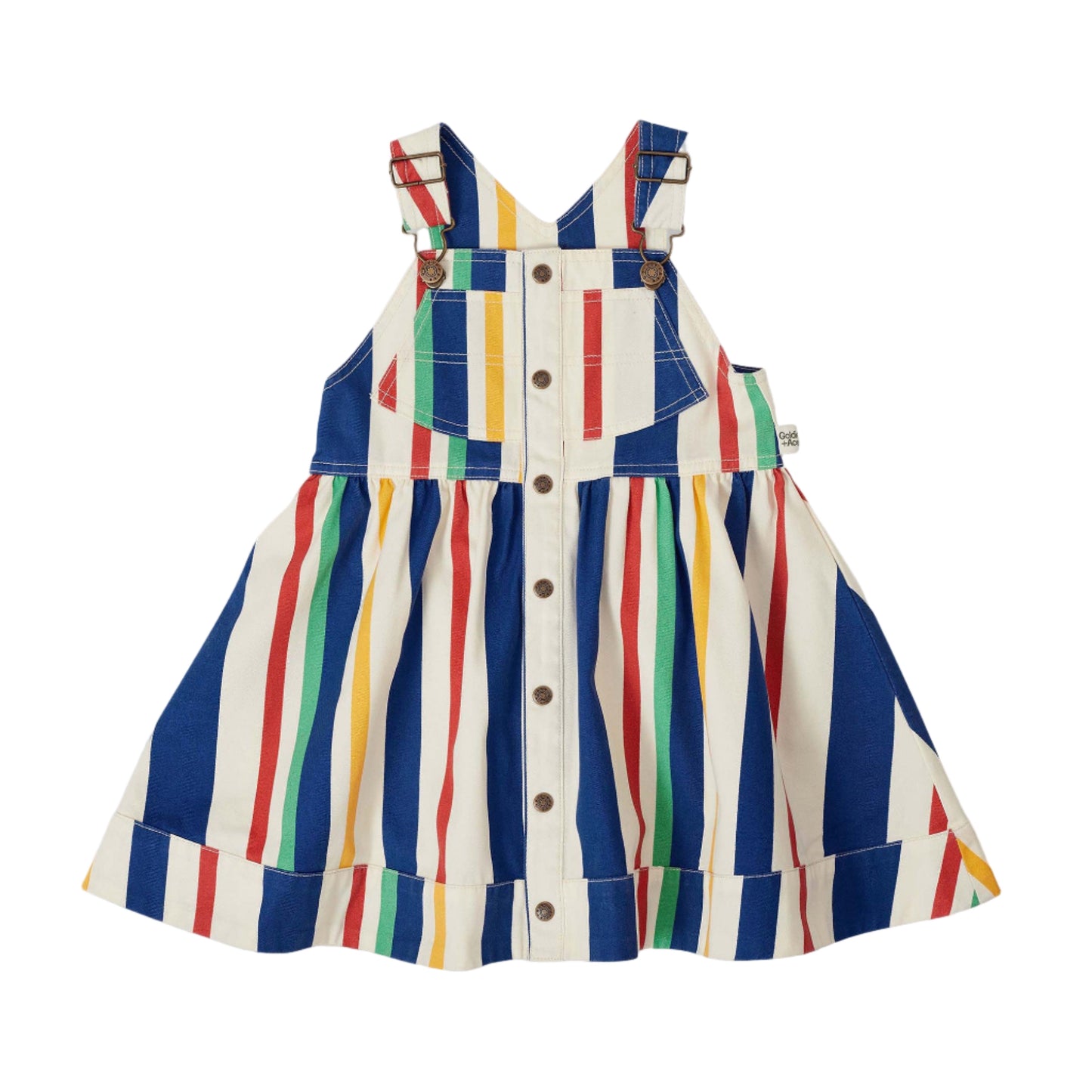 90's Bold Stripe Heidi Denim Pinafore Kids Dress