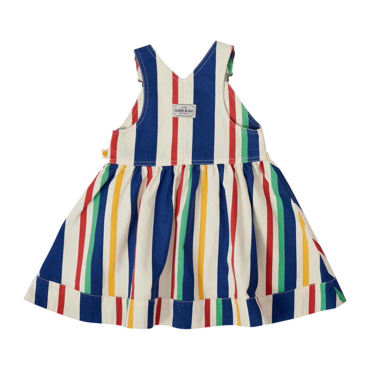 90's Bold Stripe Heidi Denim Pinafore Kids Dress