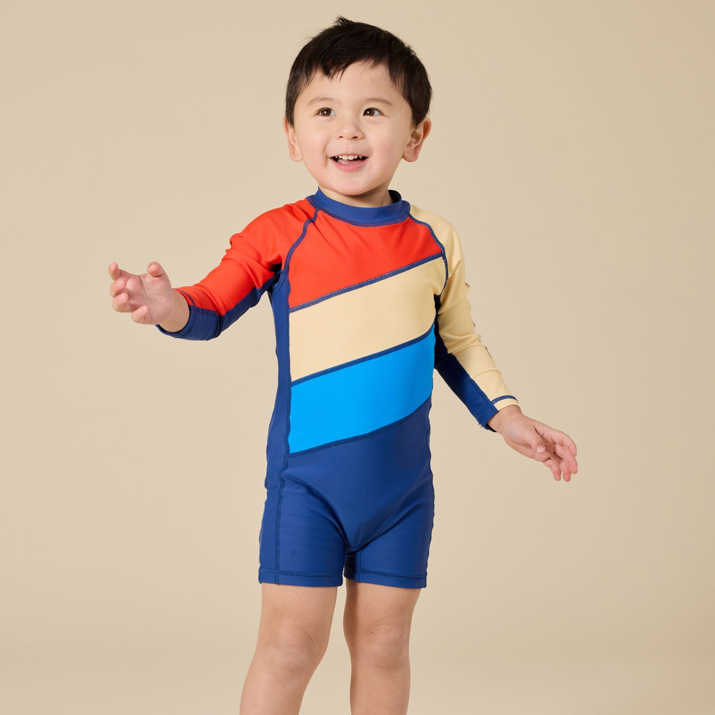 Nautical Flag Short Leg Baby Swimsuit