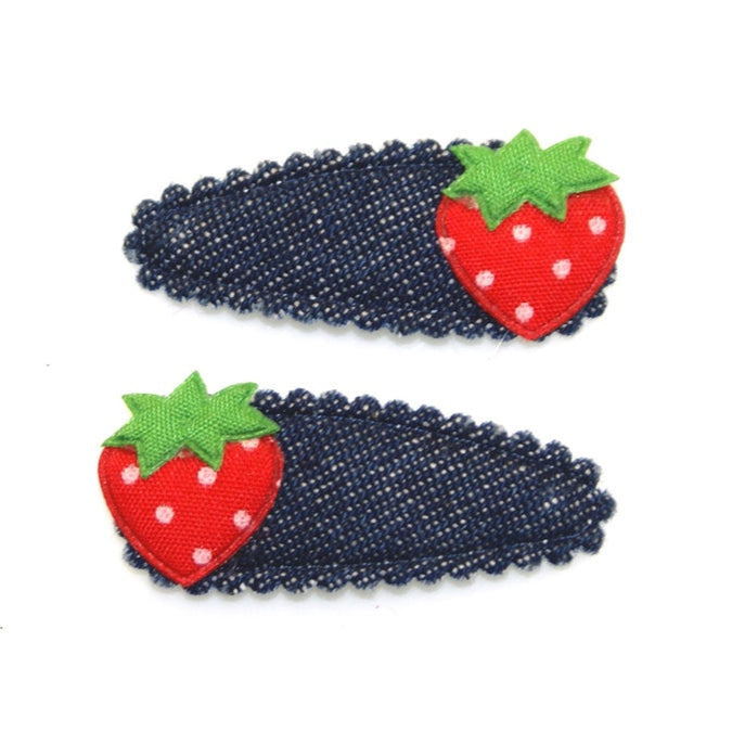 Denim Strawberry Snaps