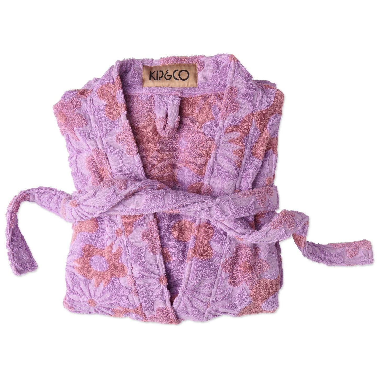 Peach Fleur Terry Bath Robe