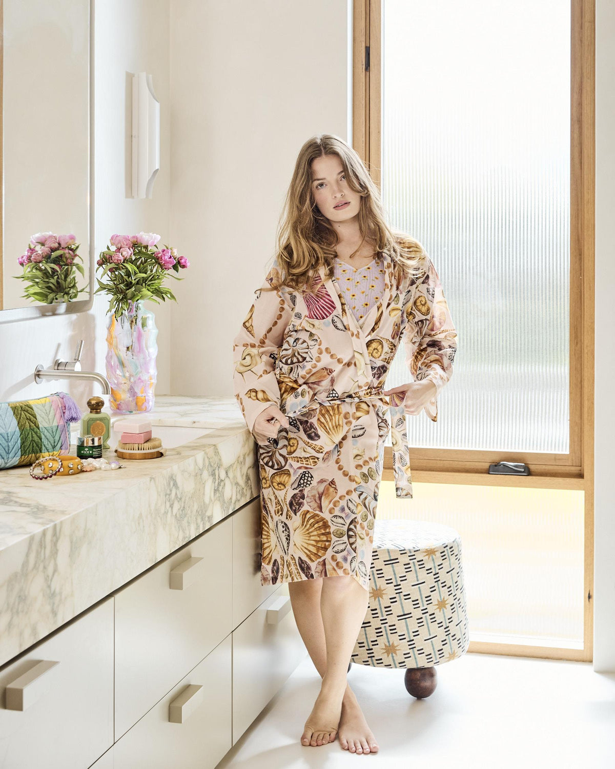 Costa Pink Cotton Robe