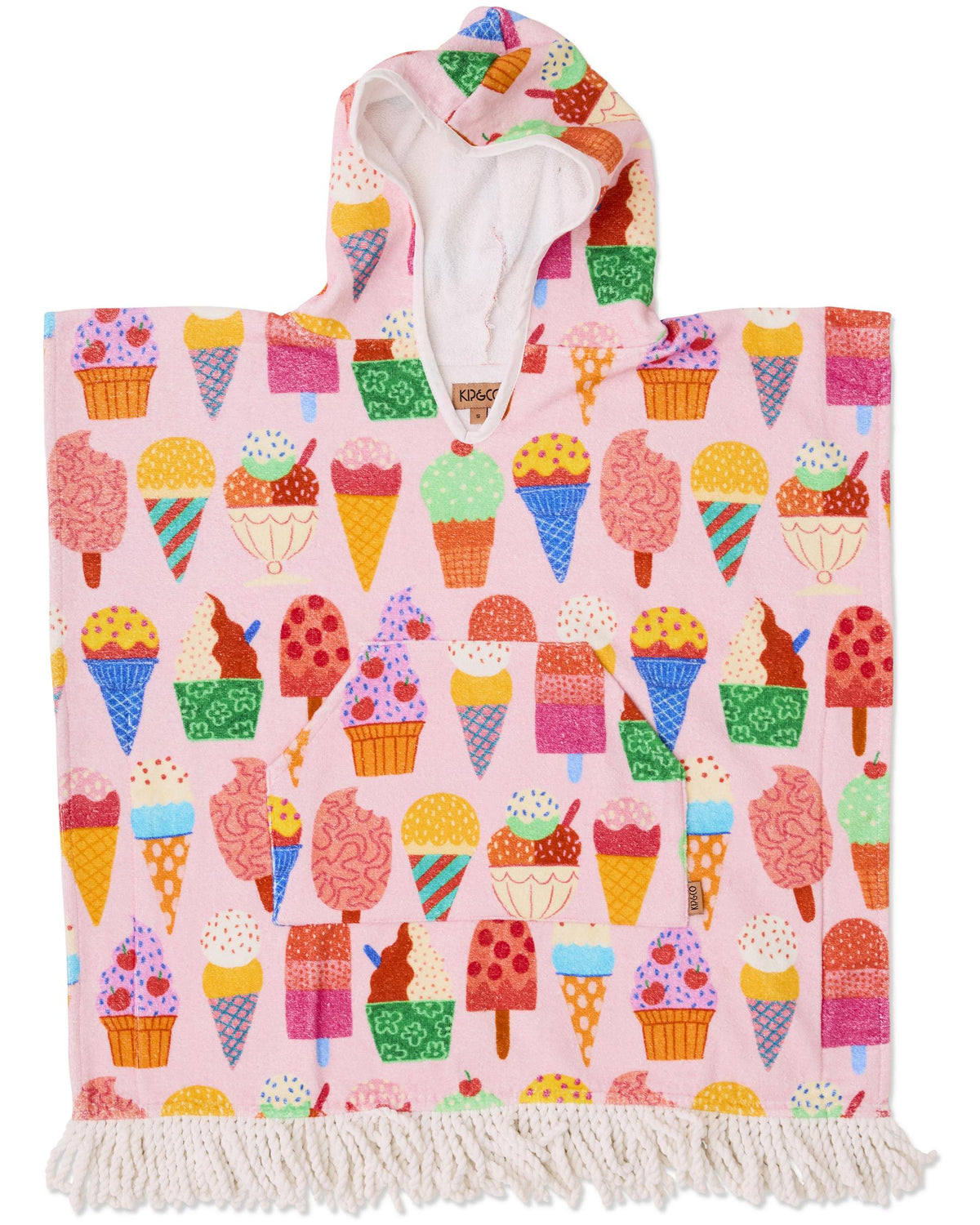 Gelato Printed Kids Terry Poncho