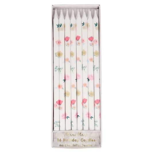 Floral Pattern Birthday Candles (Pack of 16)