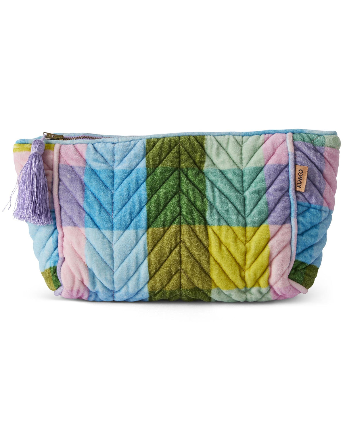 Sorbet Tartan Velvet Toiletry Bag