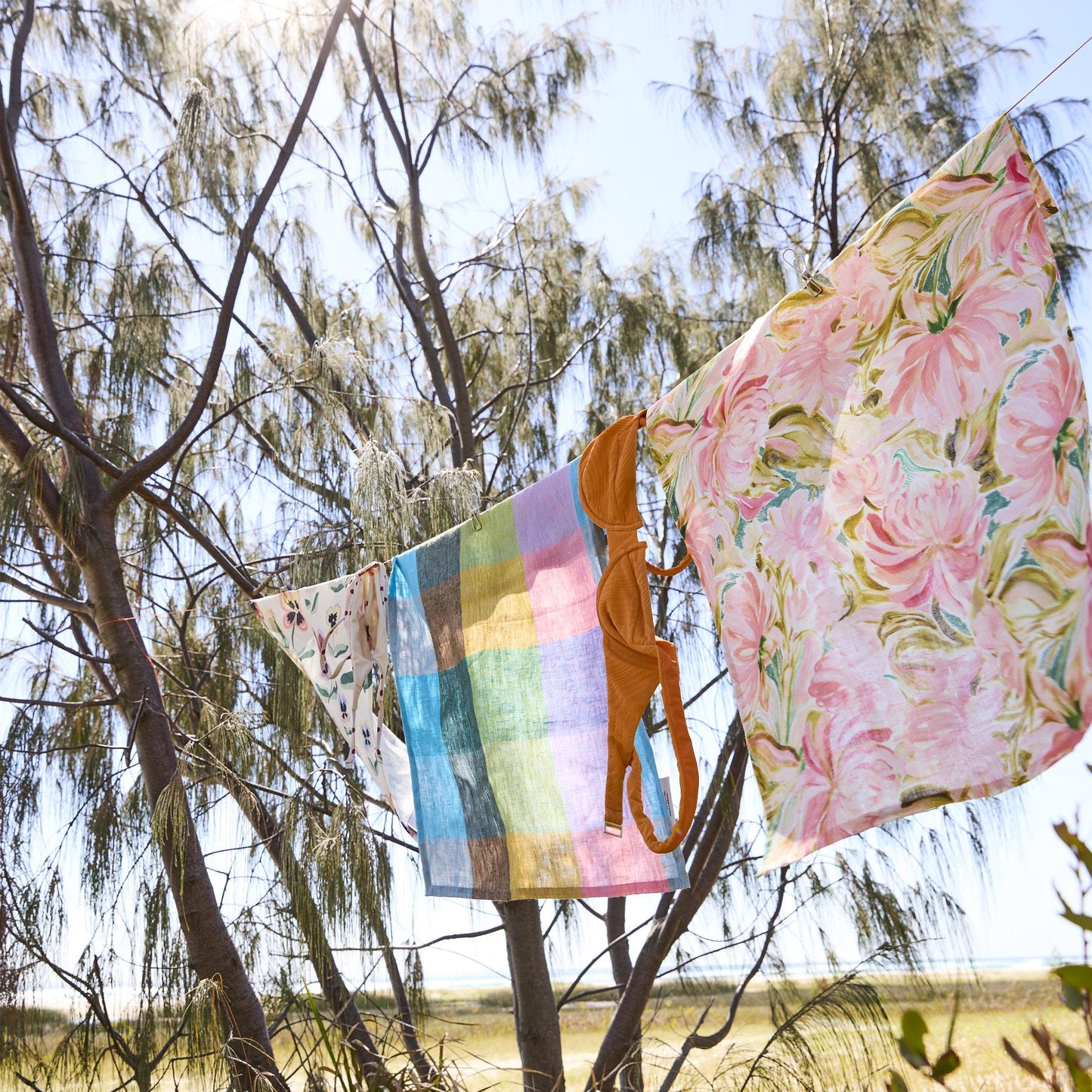 Warm Floral Breeze Tea Towel