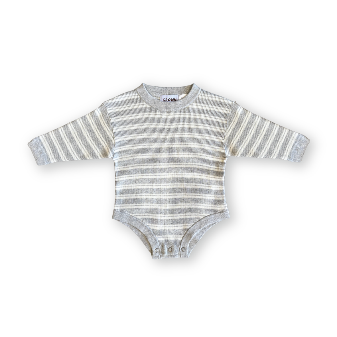 Milk & Grey Striped Organic Baby Romper