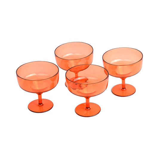 Rue Margarita Glasses Orange Set of 4
