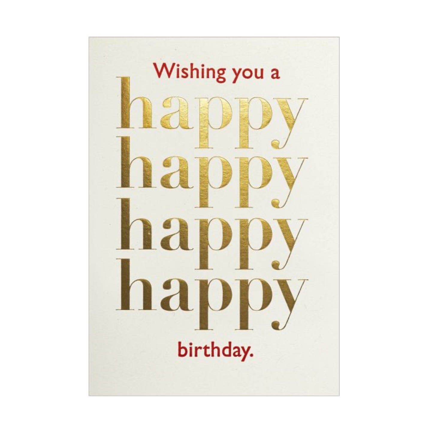 Gold Happy Happy Birthday Mini Greeting Card