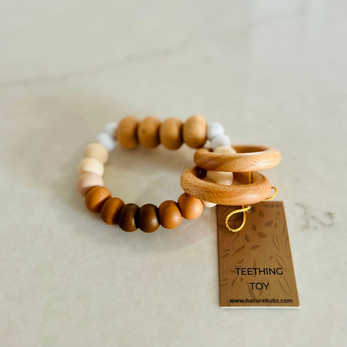 RAINBOW Rattle Teether Latte