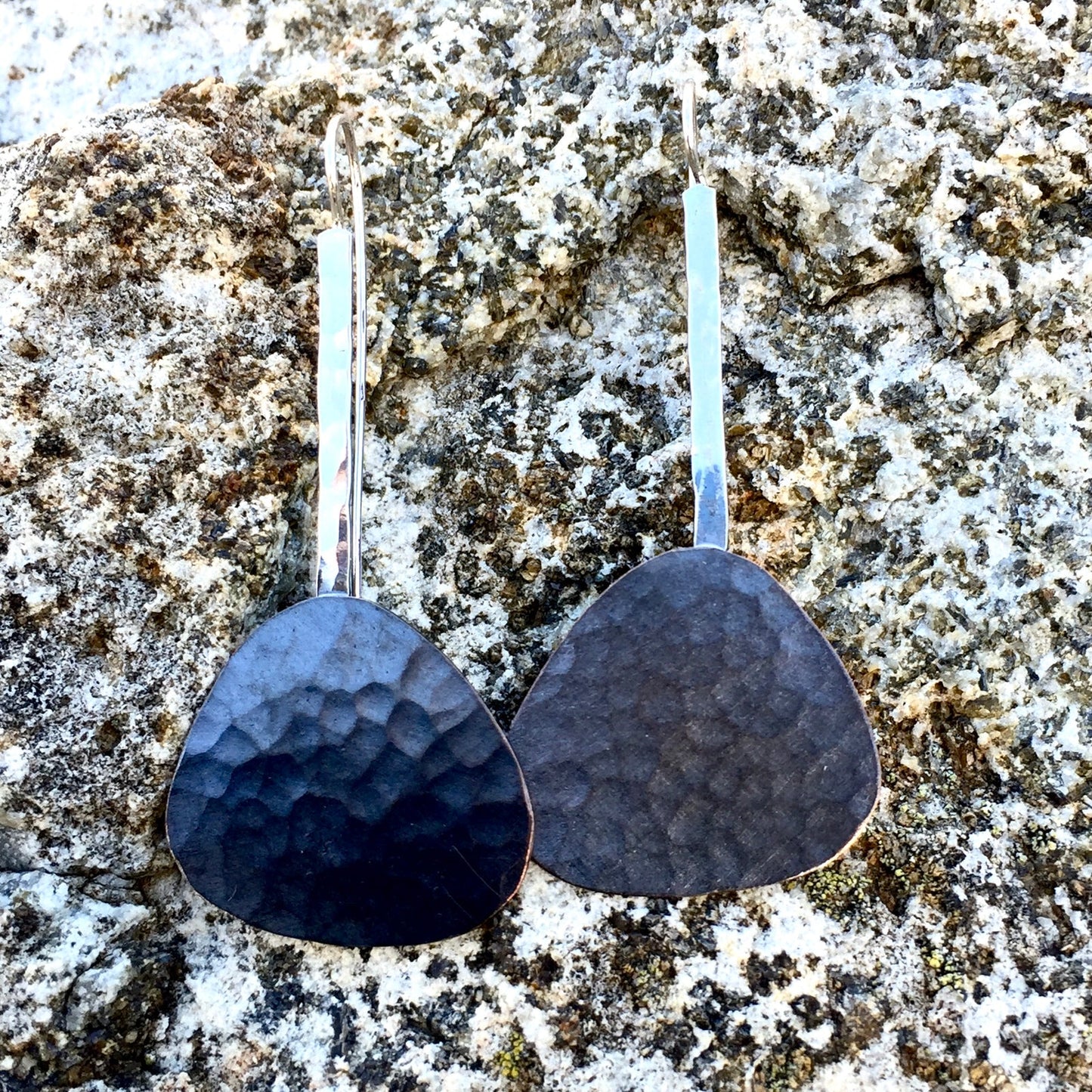 Pebble Oxidised Copper Earrings