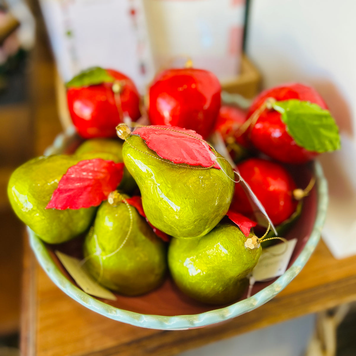 Red Apple Handpainted Capiz Decoration