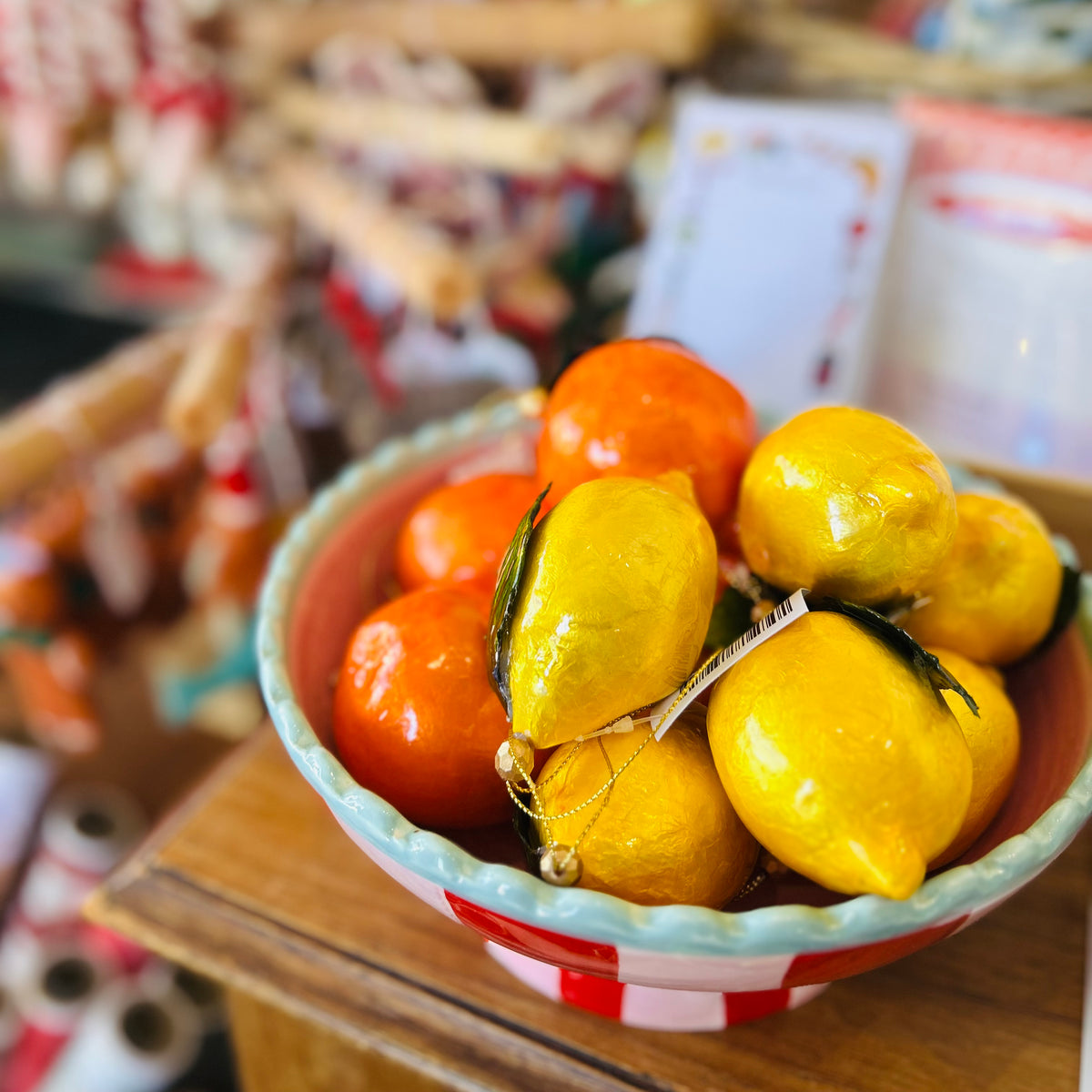 Lemon Handpainted Capiz Decoration