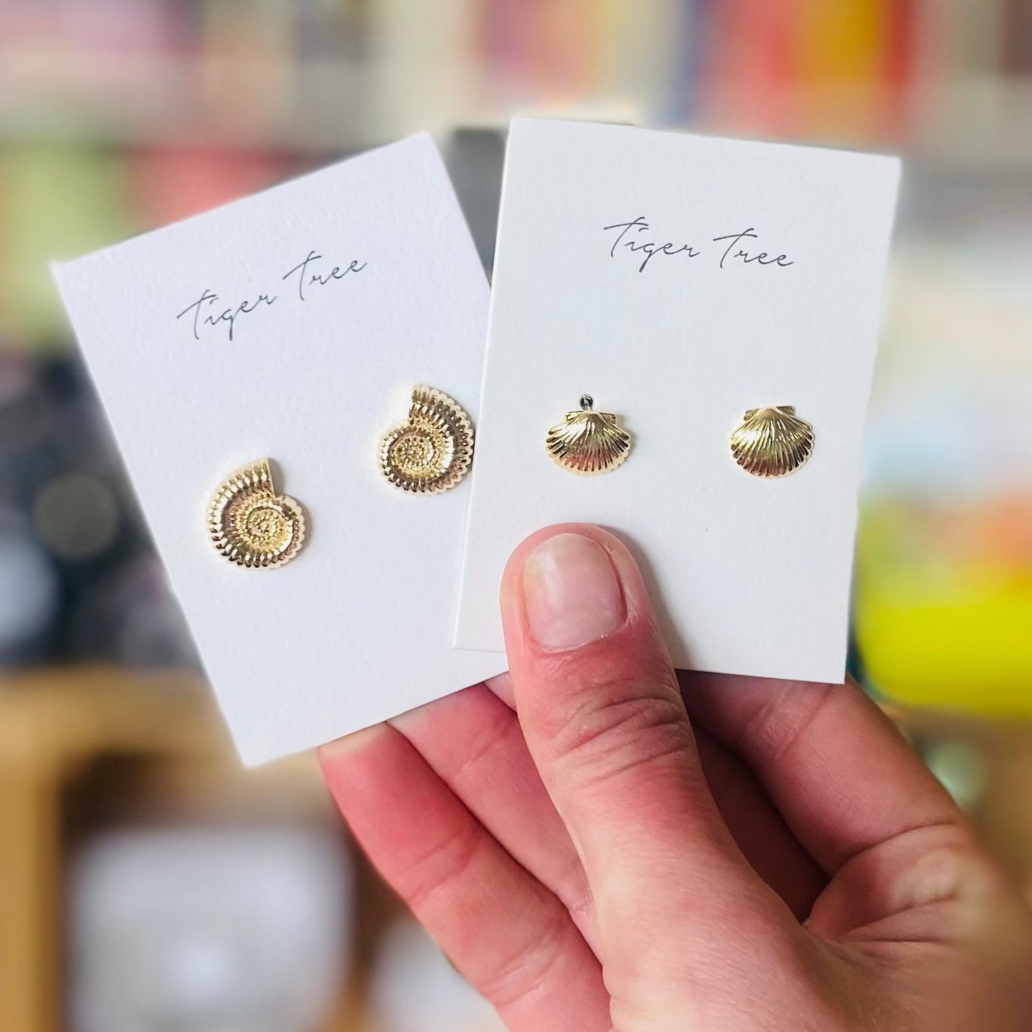 Sundial Shell Gold Earrings