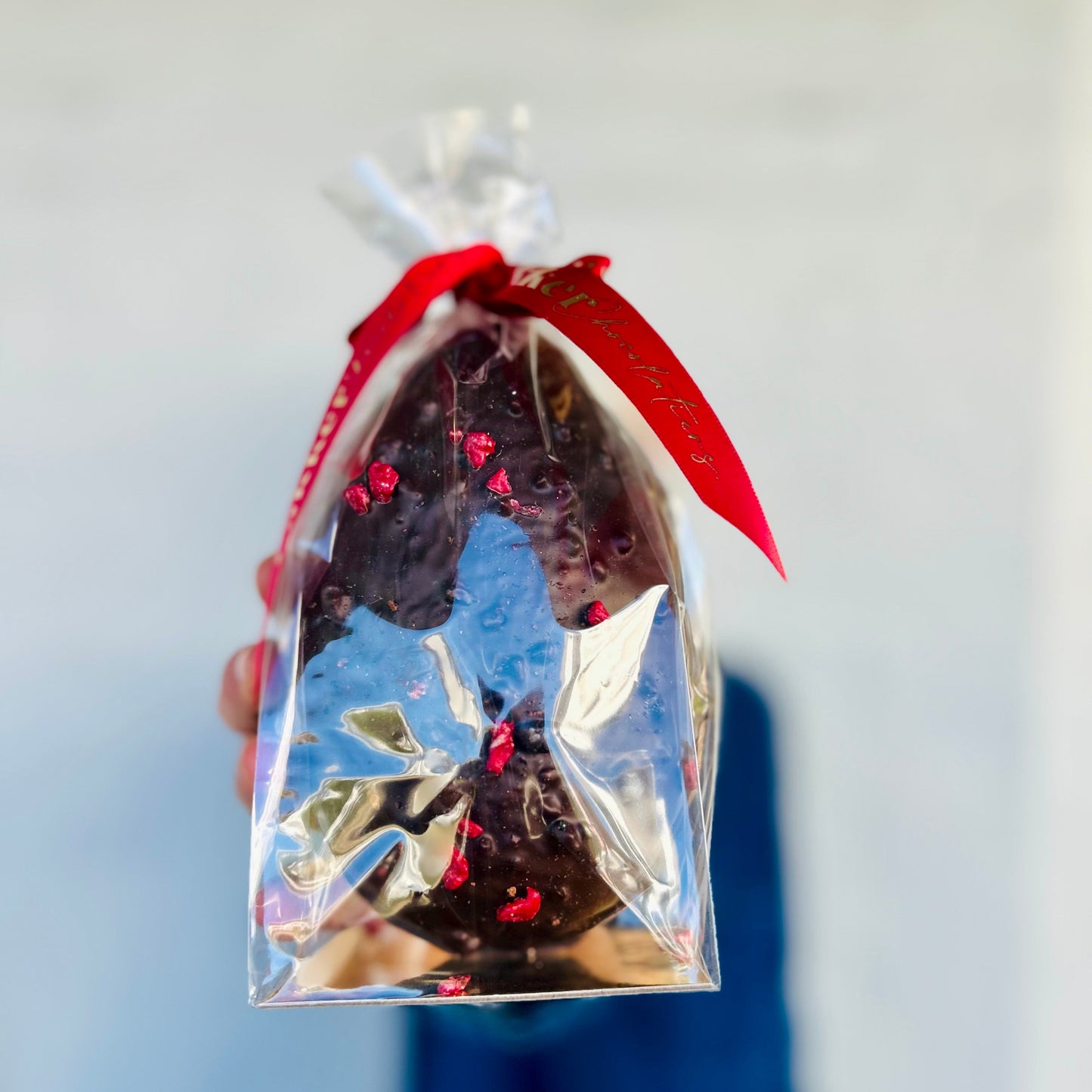Giant Tasmanian Raspberry & Pepper Berry Dark Chocolate Egg 250g