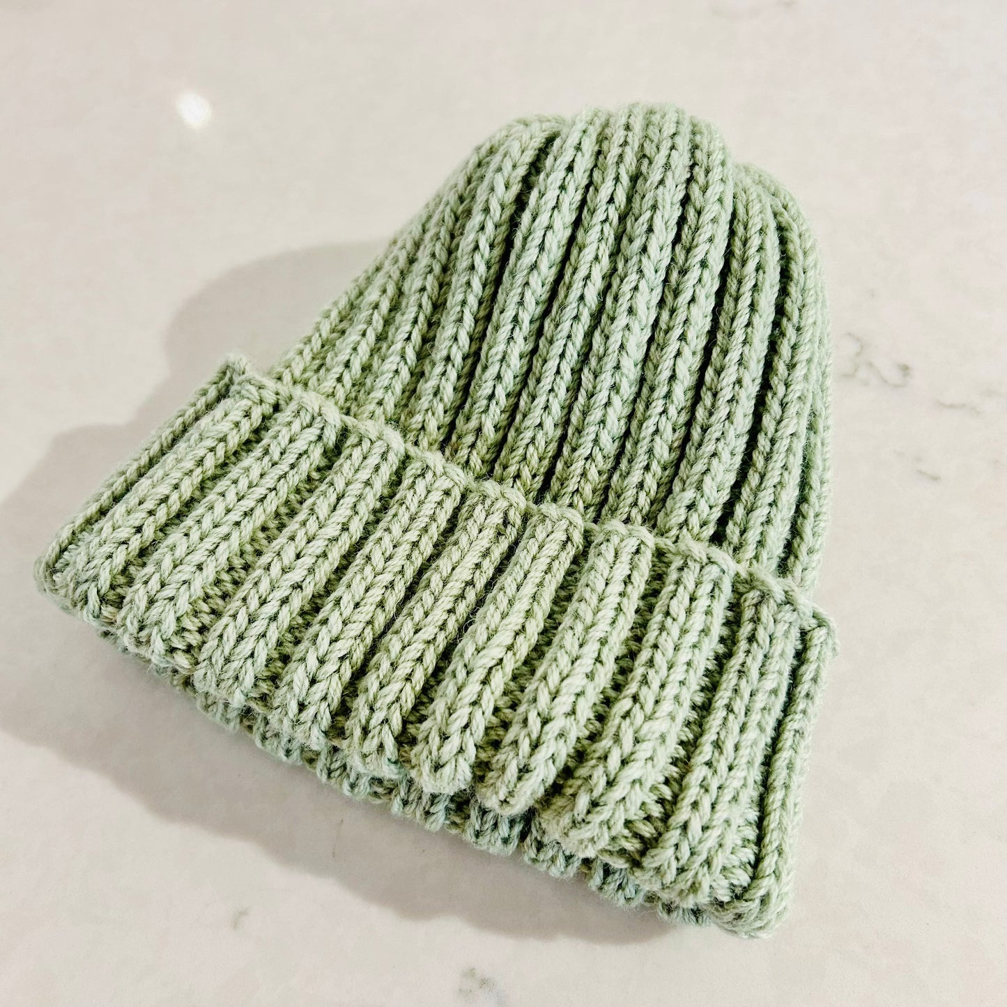 Eucalypt Green Hand Knitted Wool Beanie