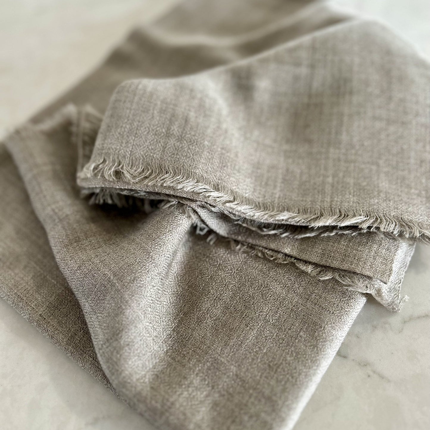Taupe Woven Cashmere & Silk Scarf