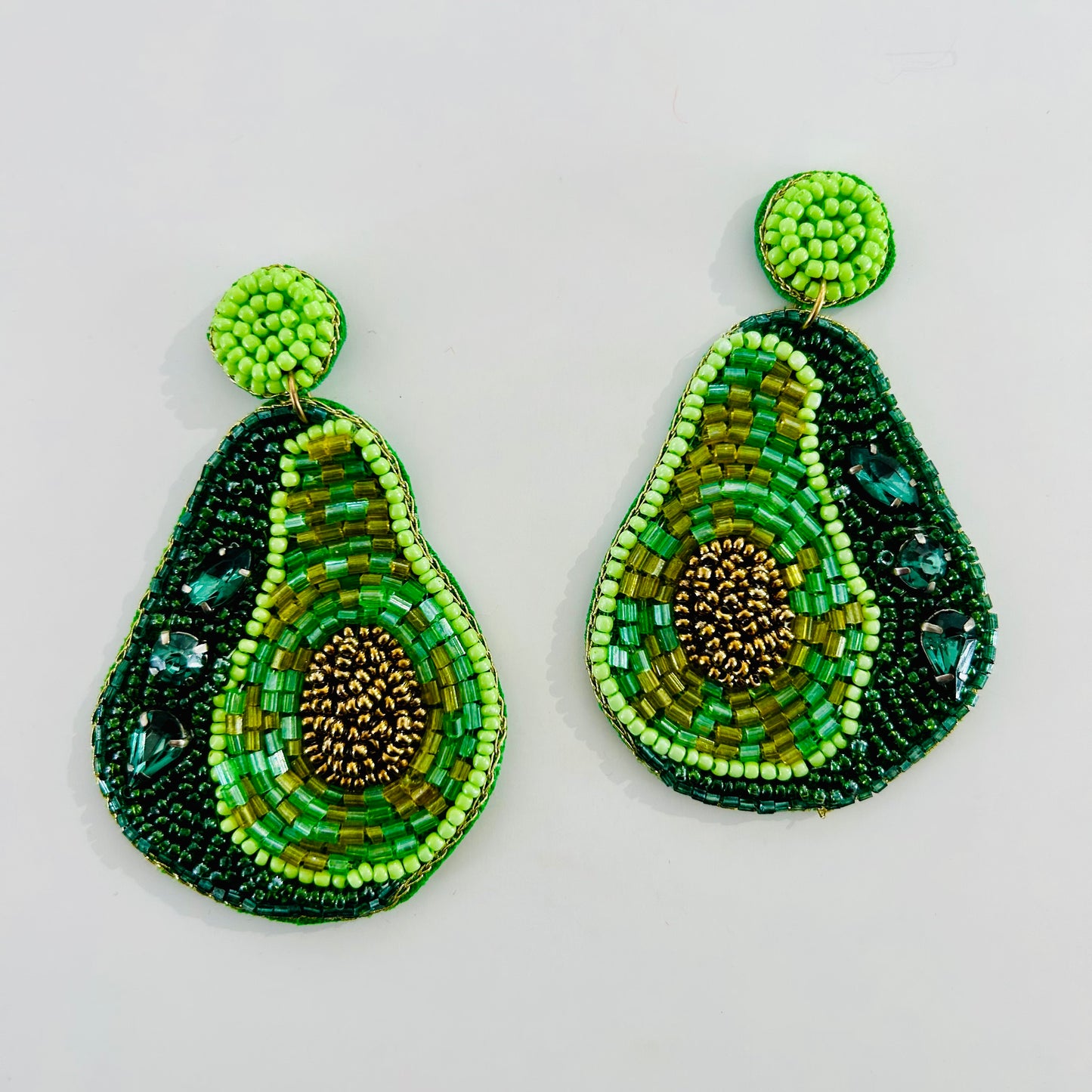 Beaded Earrings Avocado