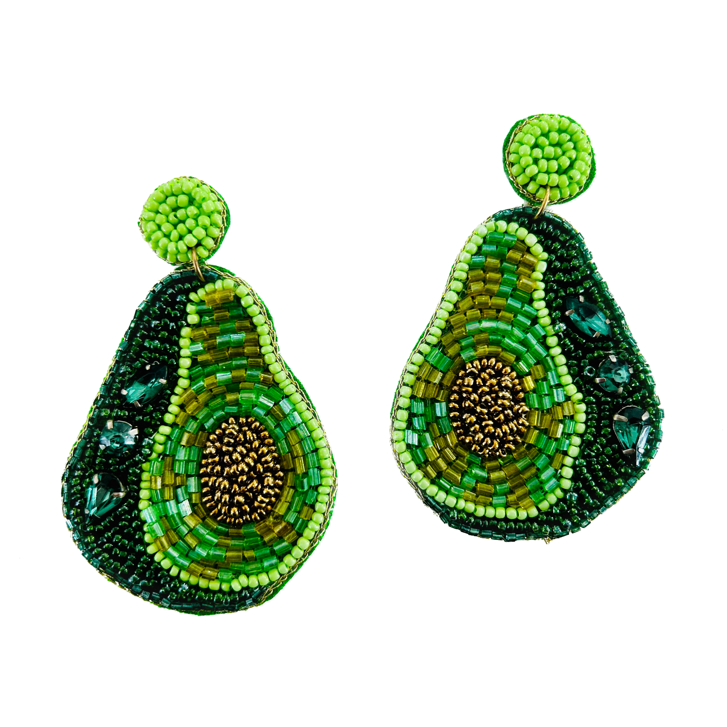 Beaded Earrings Avocado