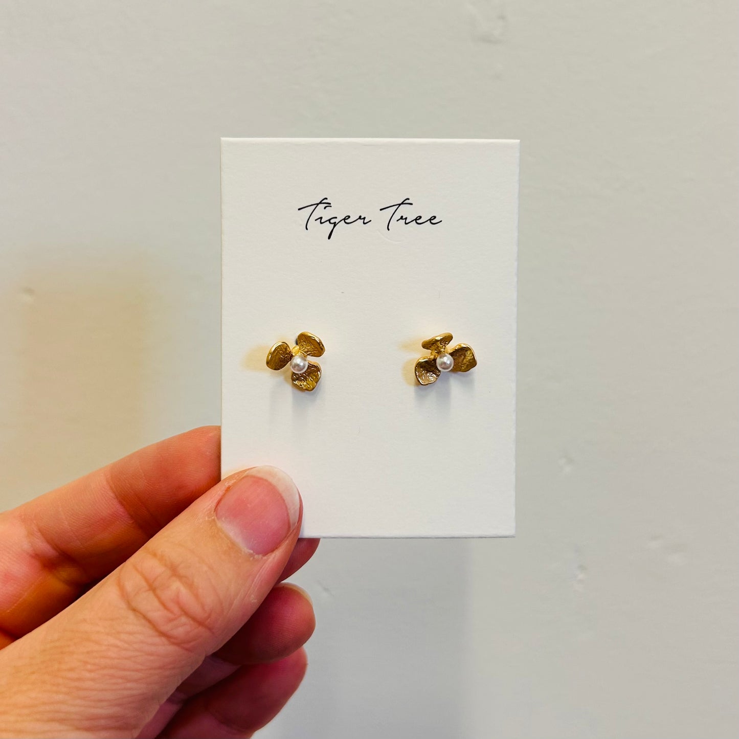 Azalea Flower Gold Earrings